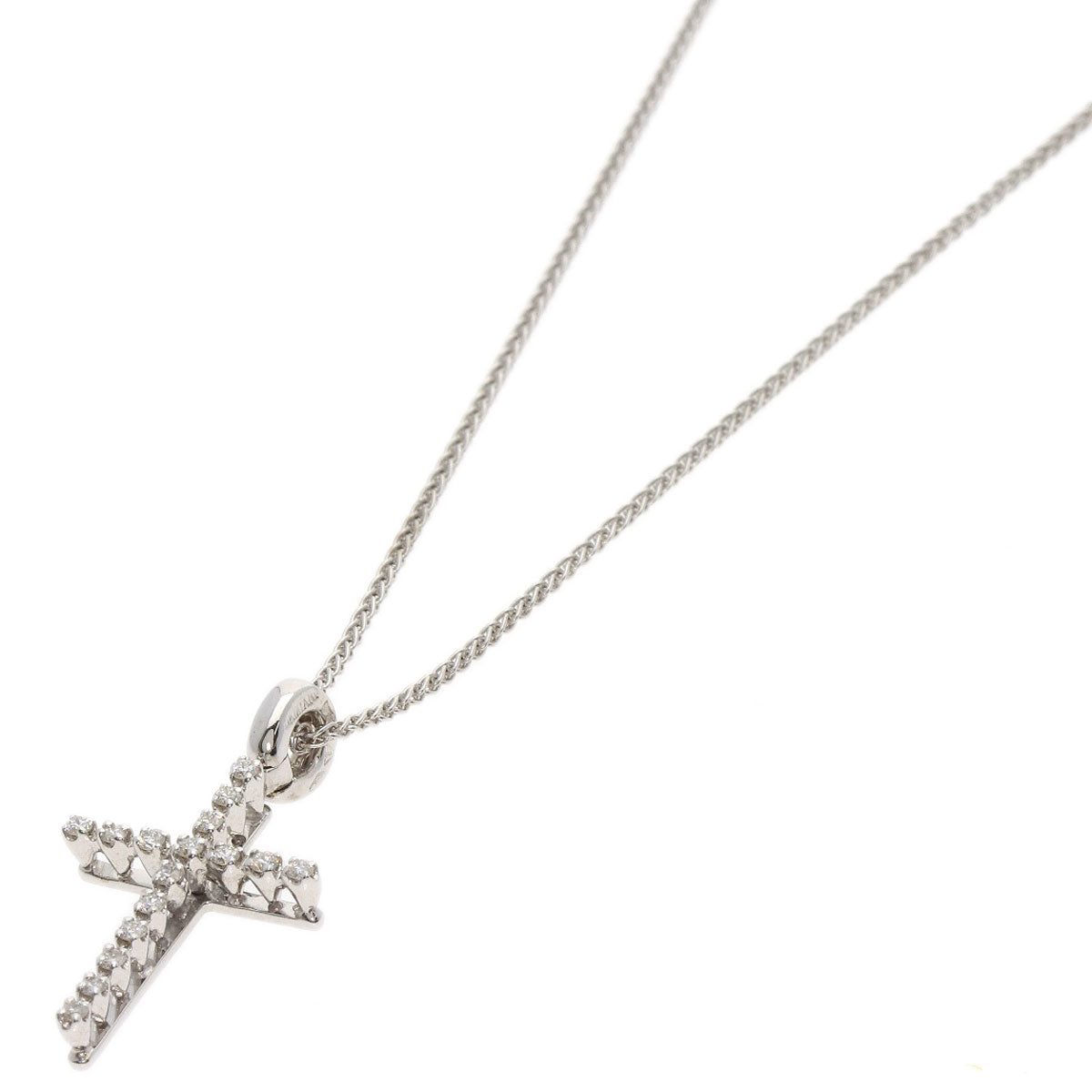 Damiani Mystery Cross Diamond Necklace K18 White Gold Ladies [Used]