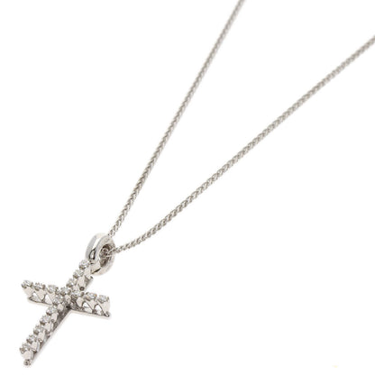 Damiani Mystery Cross Diamond Necklace K18 White Gold Ladies [Used]