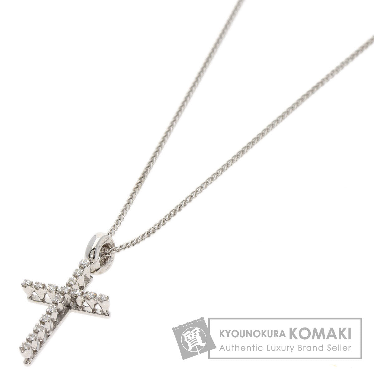Damiani Mystery Cross Diamond Necklace K18 White Gold Ladies [Used]