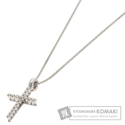 Damiani Mystery Cross Diamond Necklace K18 White Gold Ladies [Used]