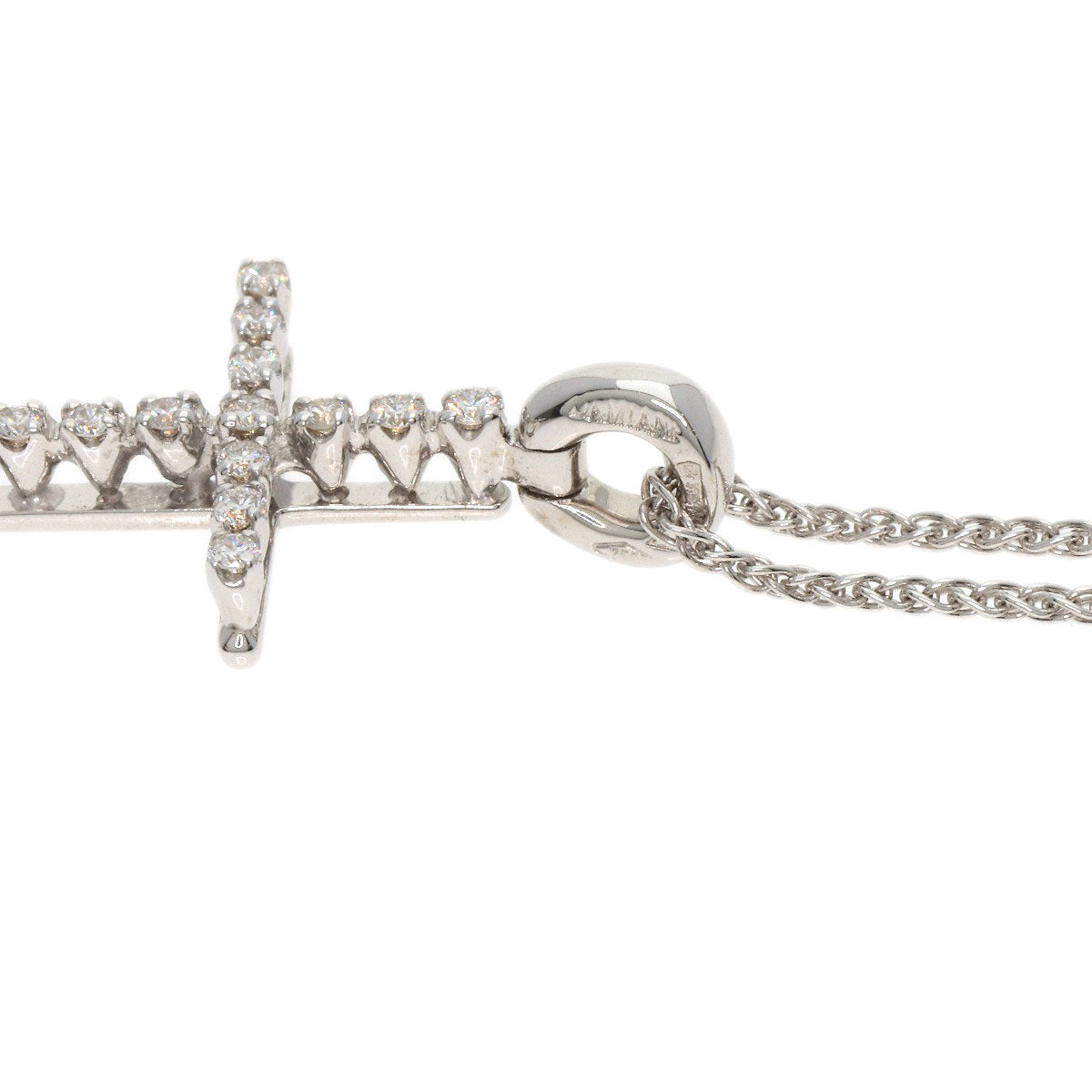 Damiani Mystery Cross Diamond Necklace K18 White Gold Ladies [Used]