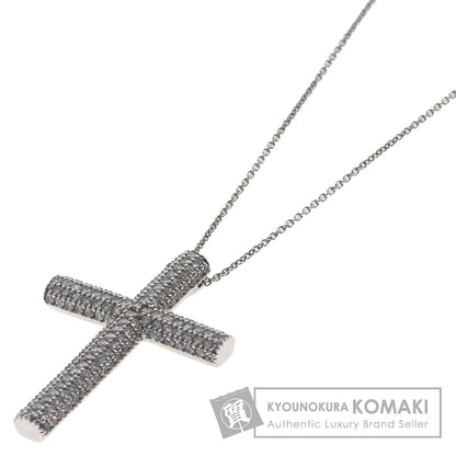 Damiani Cross Full Pavé Diamond Necklace K18 White Gold Ladies [Used]
