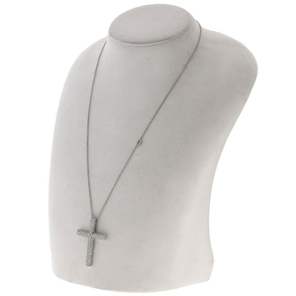Damiani Cross Full Pavé Diamond Necklace K18 White Gold Ladies [Used]