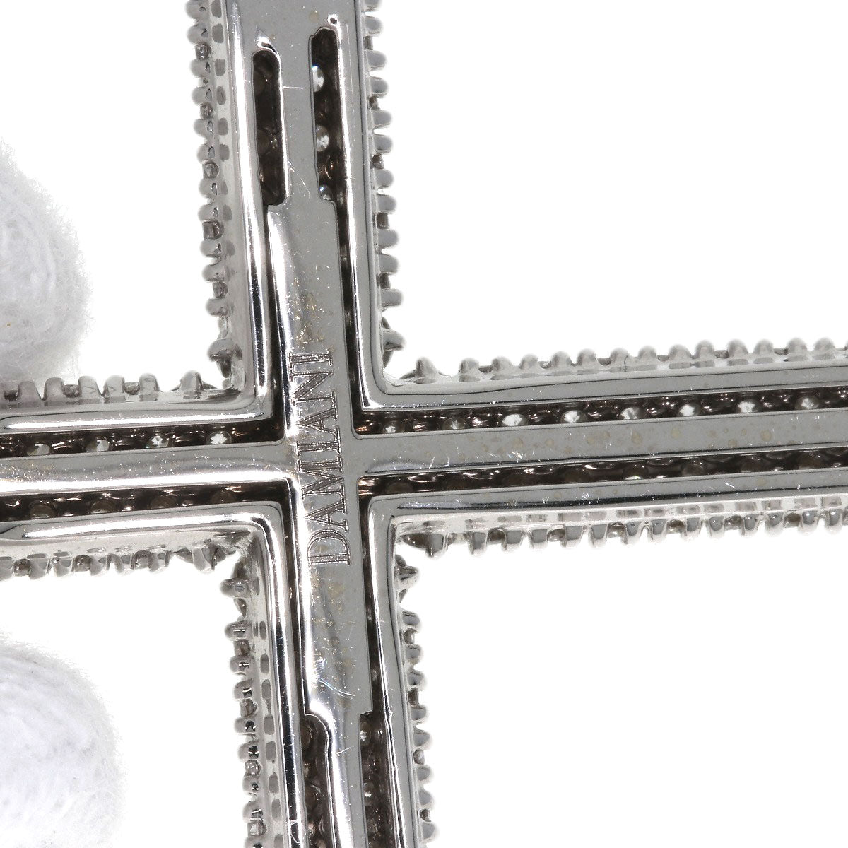 Damiani Cross Full Pavé Diamond Necklace K18 White Gold Ladies [Used]