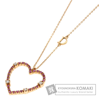 Damiani San Lorezo Pink Sapphire Diamond Necklace K18 Pink Gold Ladies [Used]