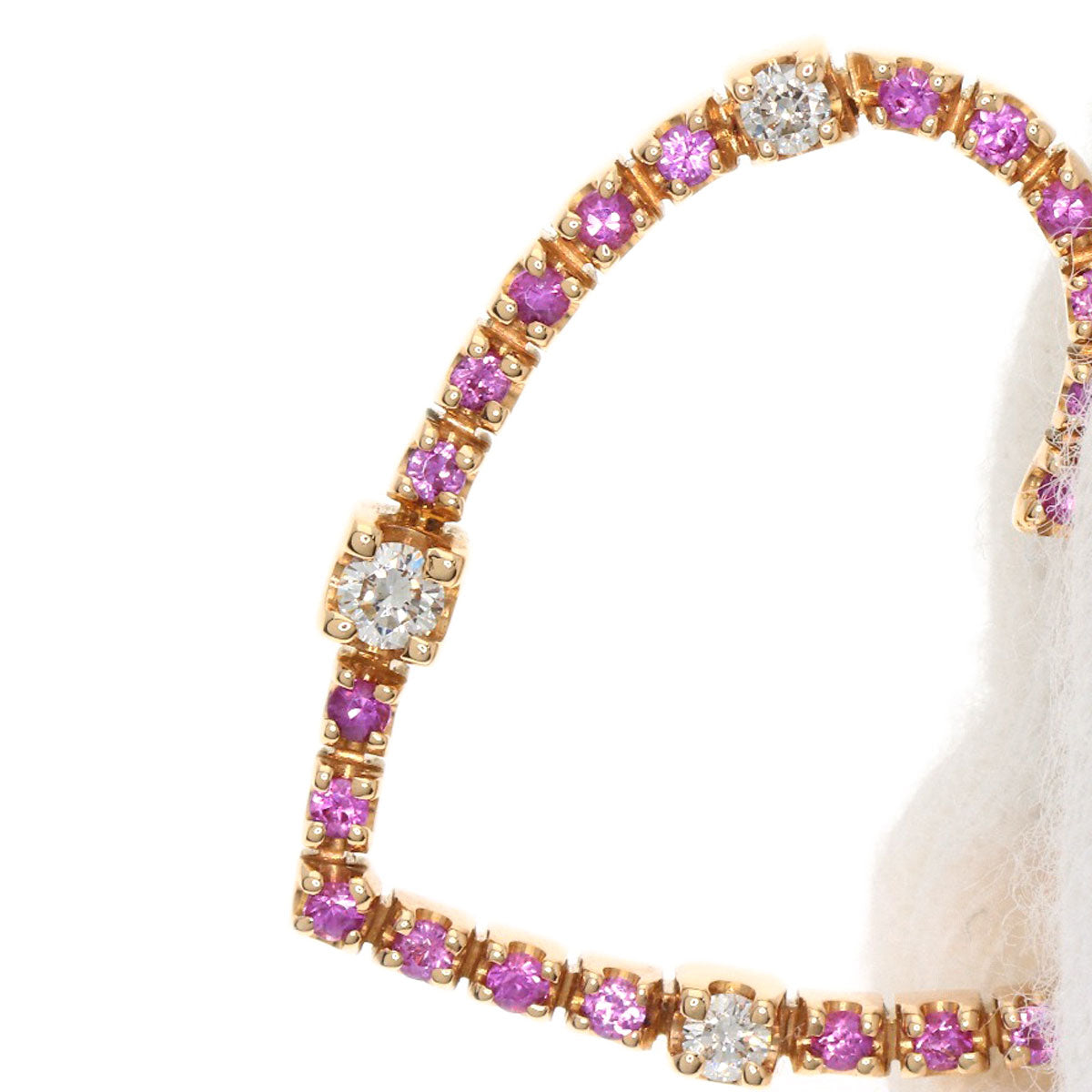 Damiani San Lorezo Pink Sapphire Diamond Necklace K18 Pink Gold Ladies [Used]