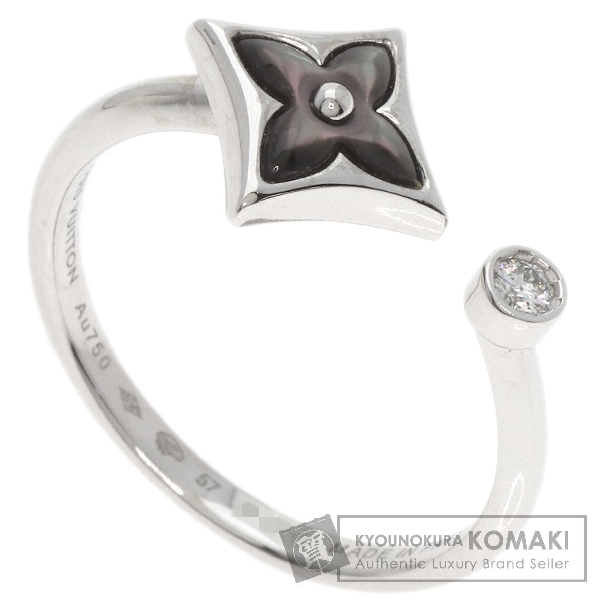LOUIS VUITTON Bergster Blossom Mini #57 Ring K18 White Gold Ladies [Used]