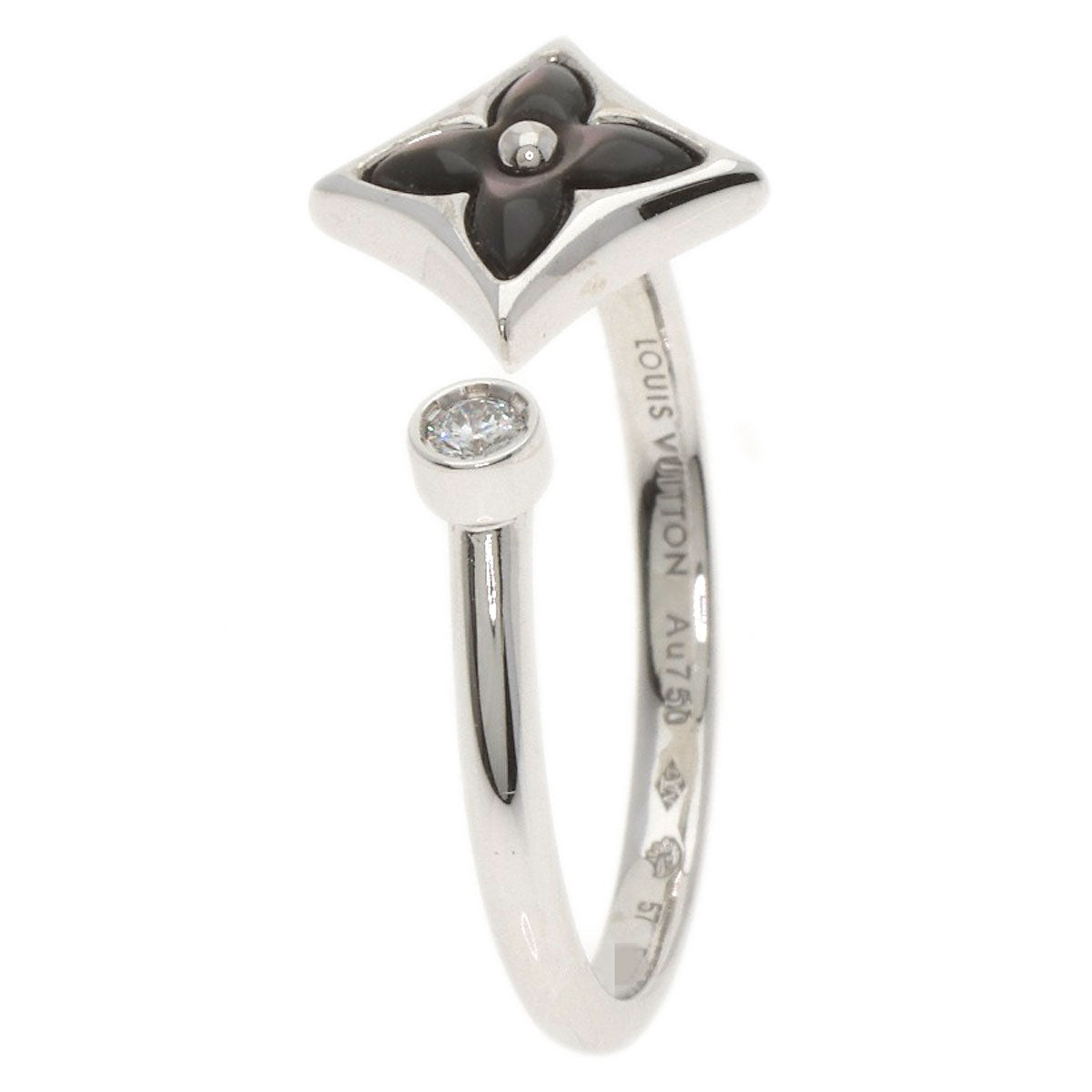 LOUIS VUITTON Bergster Blossom Mini #57 Ring K18 White Gold Ladies [Used]
