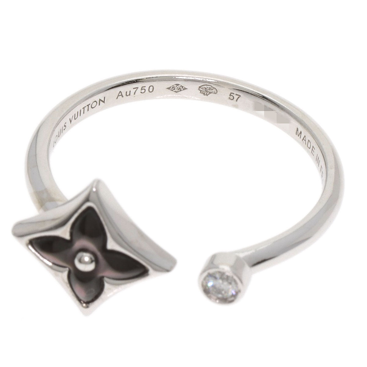 LOUIS VUITTON Bergster Blossom Mini #57 Ring K18 White Gold Ladies [Used]