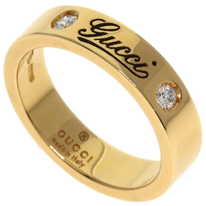 GUCCI Icon print 2P Diamond # 5 Ring K18 Yellow Gold Ladies [Used]
