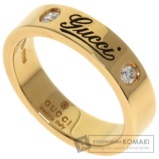 GUCCI Icon print 2P Diamond # 5 Ring K18 Yellow Gold Ladies [Used]