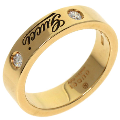 GUCCI Icon print 2P Diamond # 5 Ring K18 Yellow Gold Ladies [Used]