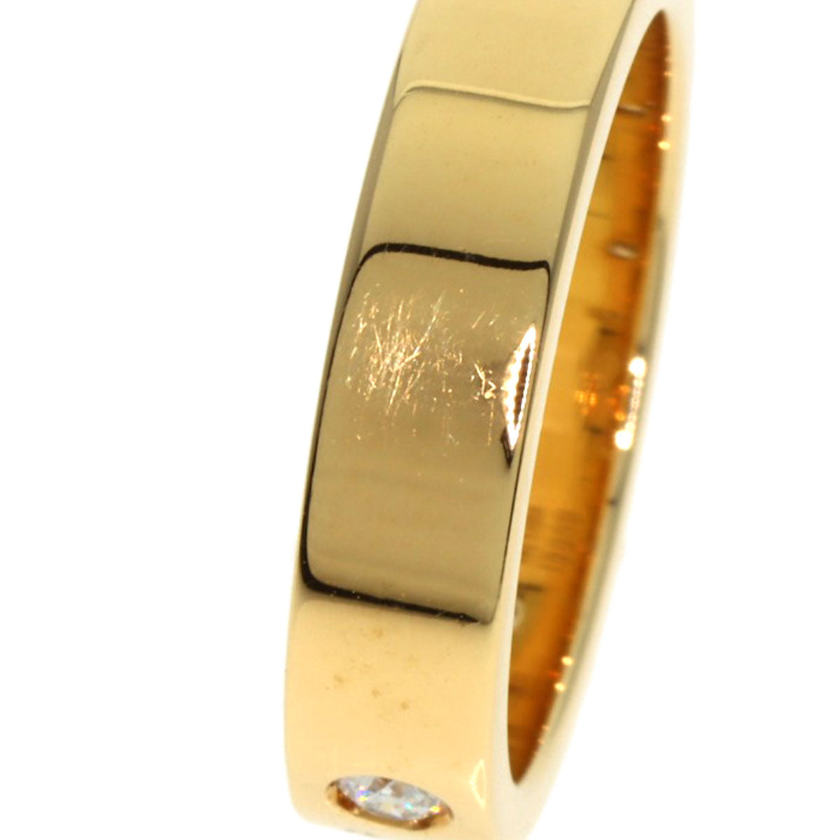 GUCCI Icon print 2P Diamond # 5 Ring K18 Yellow Gold Ladies [Used]