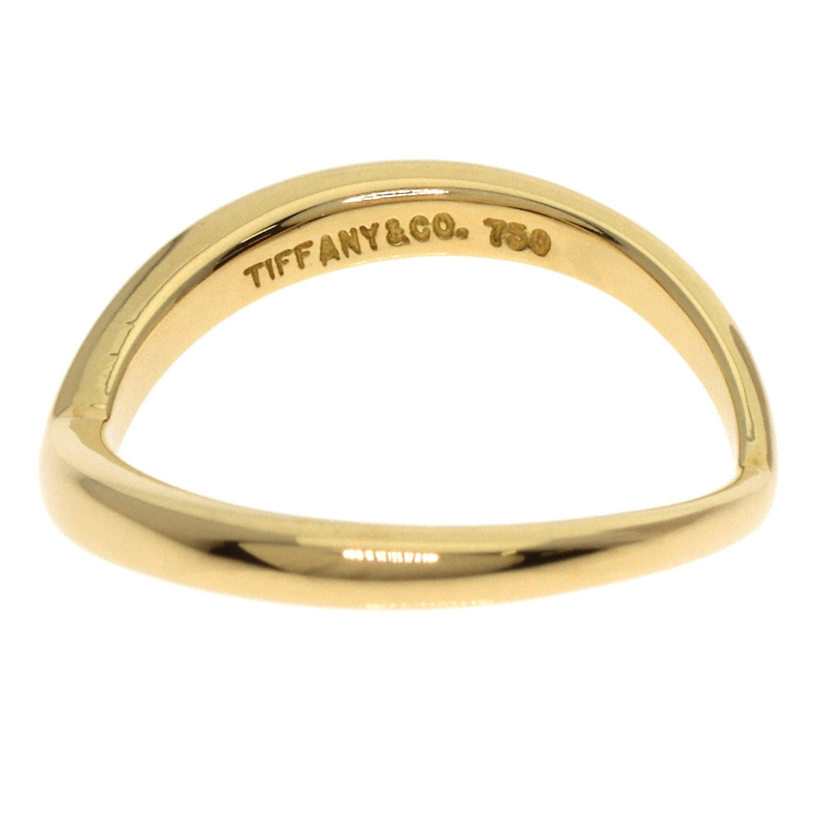 TIFFANY&Co. V band Ring K18 Yellow Gold Ladies [Used]