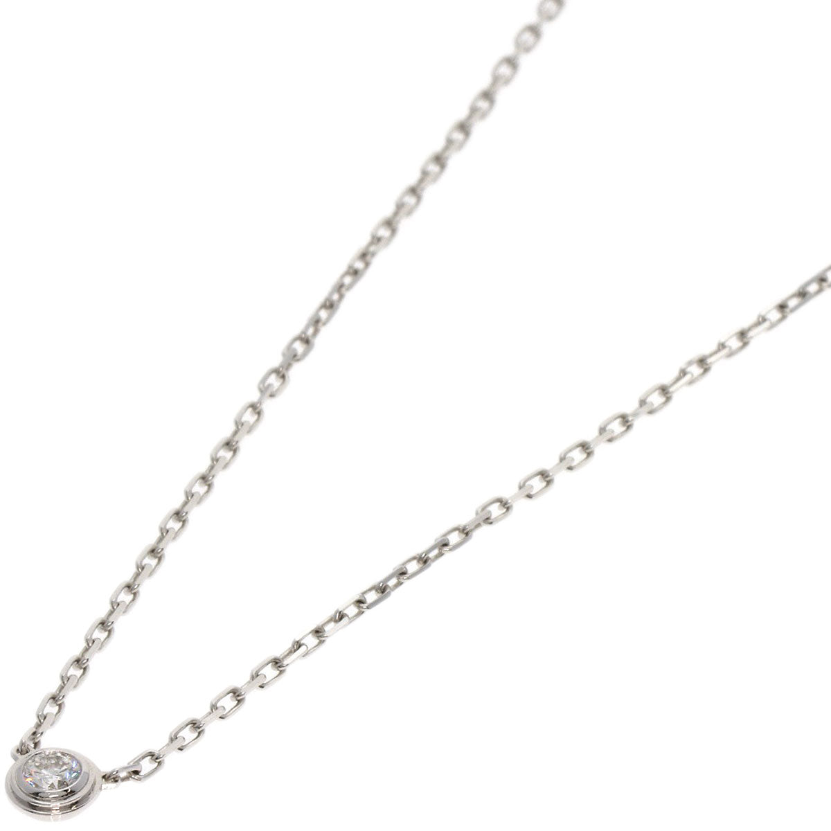 CARTIER Amour Small Diamond Necklace K18 White Gold Ladies [Used]