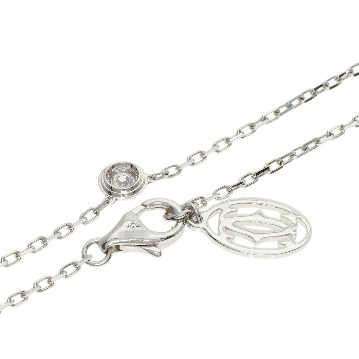 CARTIER Amour Small Diamond Necklace K18 White Gold Ladies [Used]