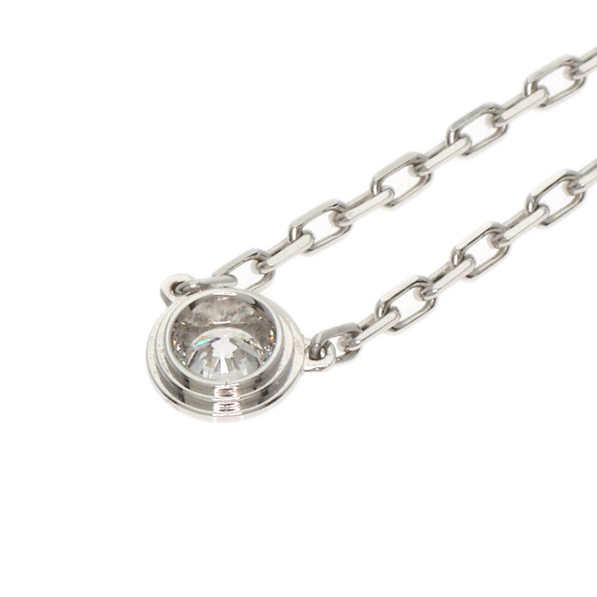 CARTIER Amour Small Diamond Necklace K18 White Gold Ladies [Used]