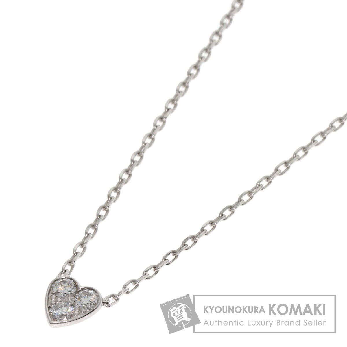 CARTIER Mini Heart of Cartier Diamond Necklace K18 White Gold Ladies [Used]