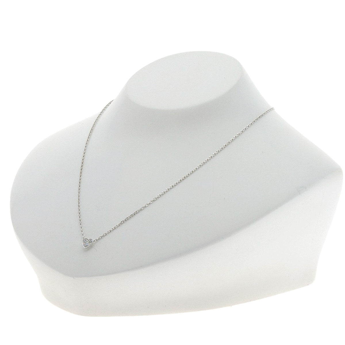 CARTIER Mini Heart of Cartier Diamond Necklace K18 White Gold Ladies [Used]