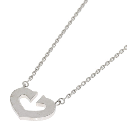 CARTIER C heart Necklace K18 White Gold Ladies [Used]