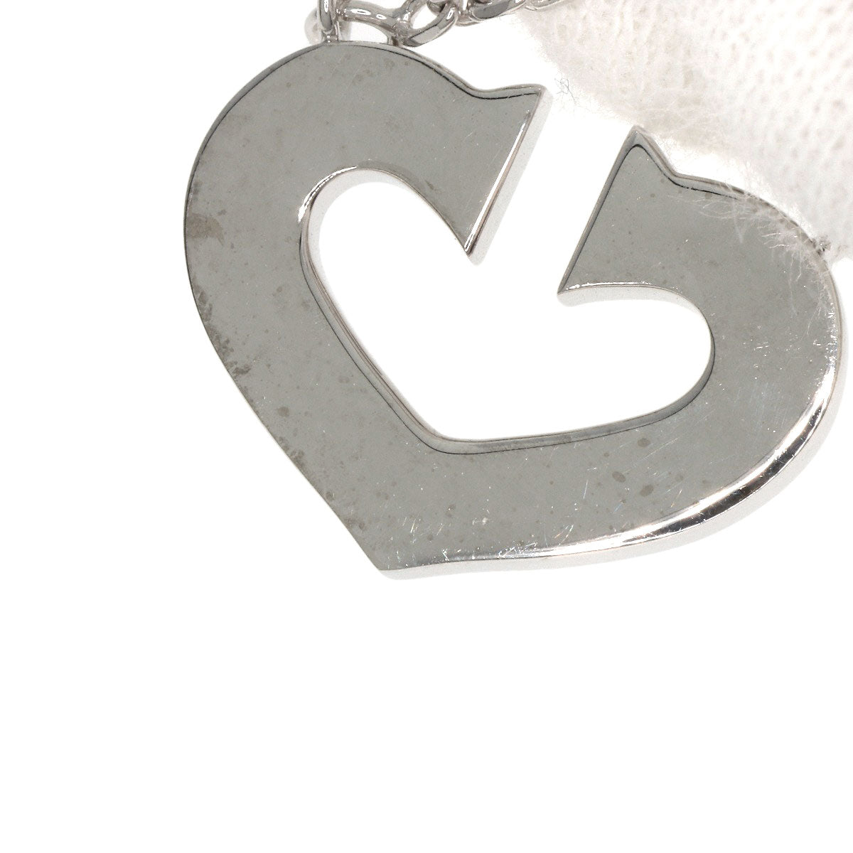 CARTIER C heart Necklace K18 White Gold Ladies [Used]