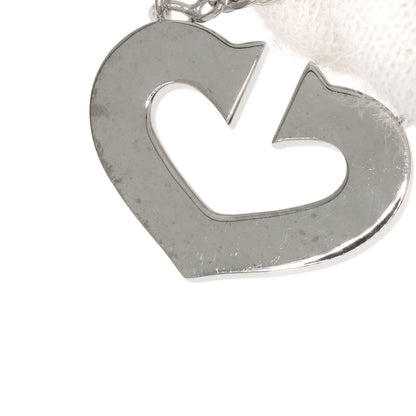 CARTIER C heart Necklace K18 White Gold Ladies [Used]