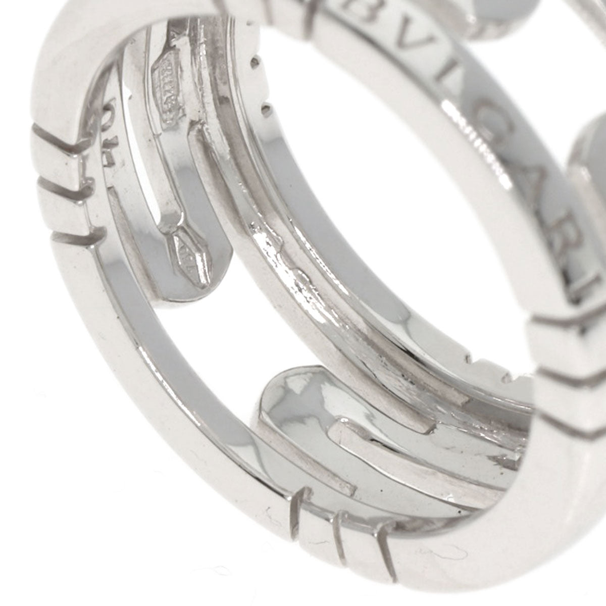 BVLGARI Parentesi Open #48 Ring K18 White Gold Ladies [Used]