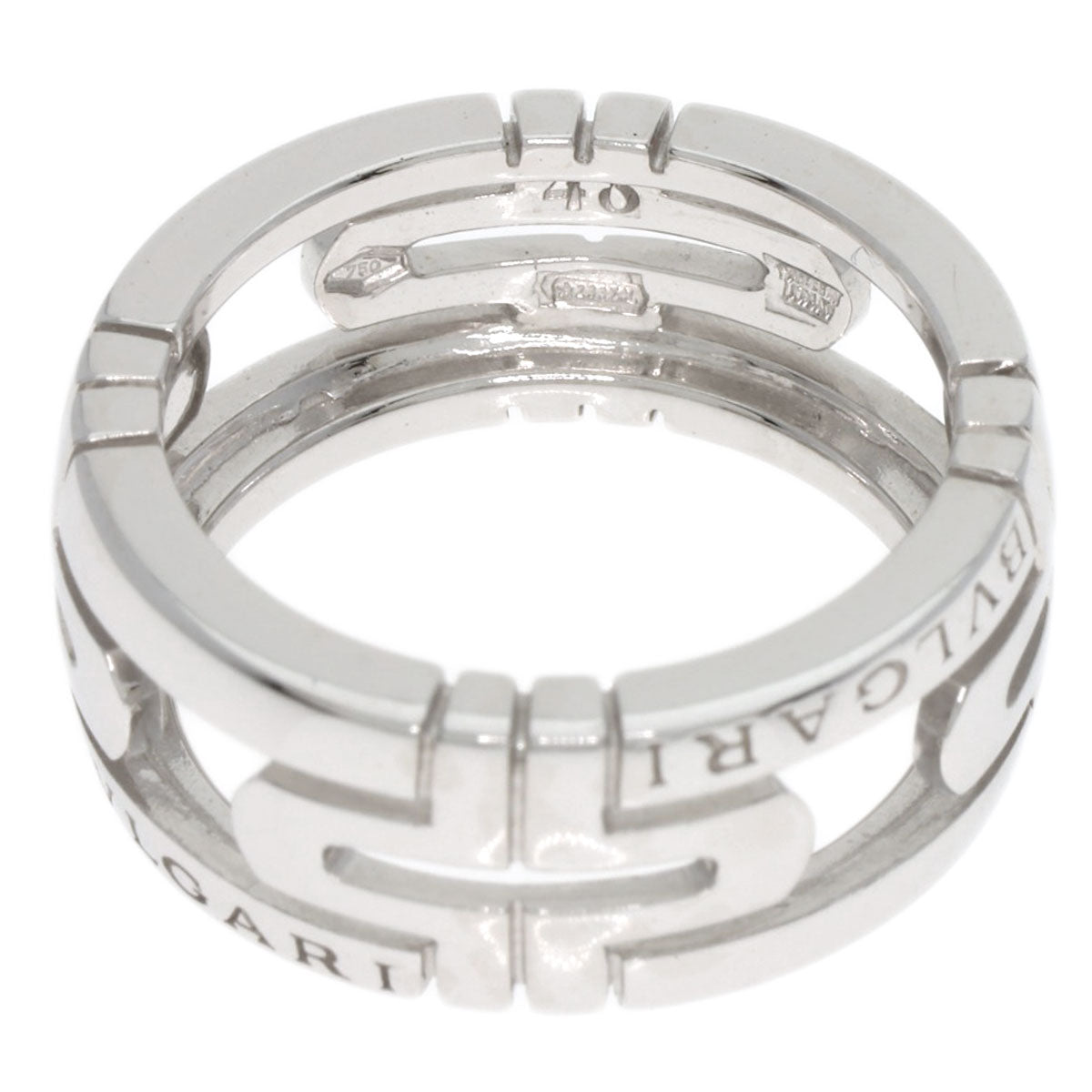 BVLGARI Parentesi Open #48 Ring K18 White Gold Ladies [Used]