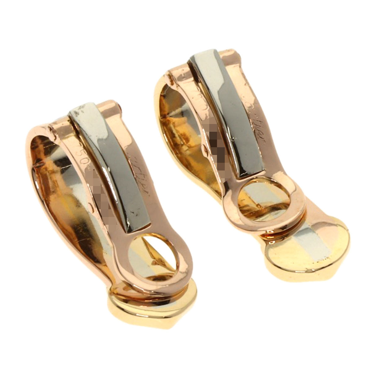 CARTIER 2C Earring K18 Yellow Gold K18 White GoldLadies [Used]