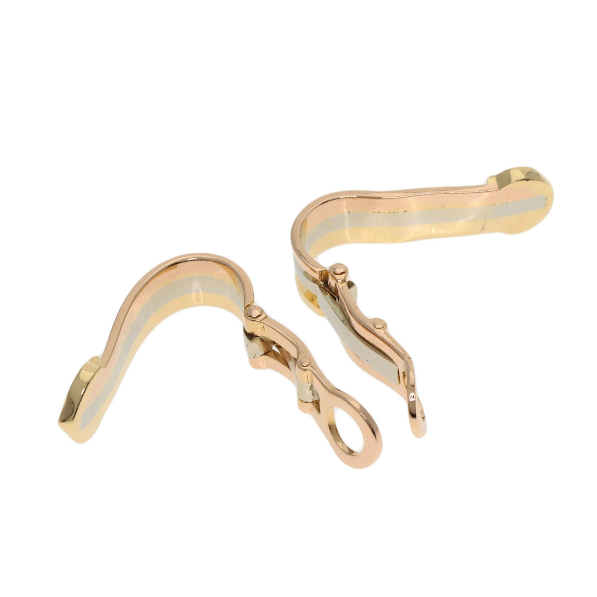 CARTIER 2C Earring K18 Yellow Gold K18 White GoldLadies [Used]