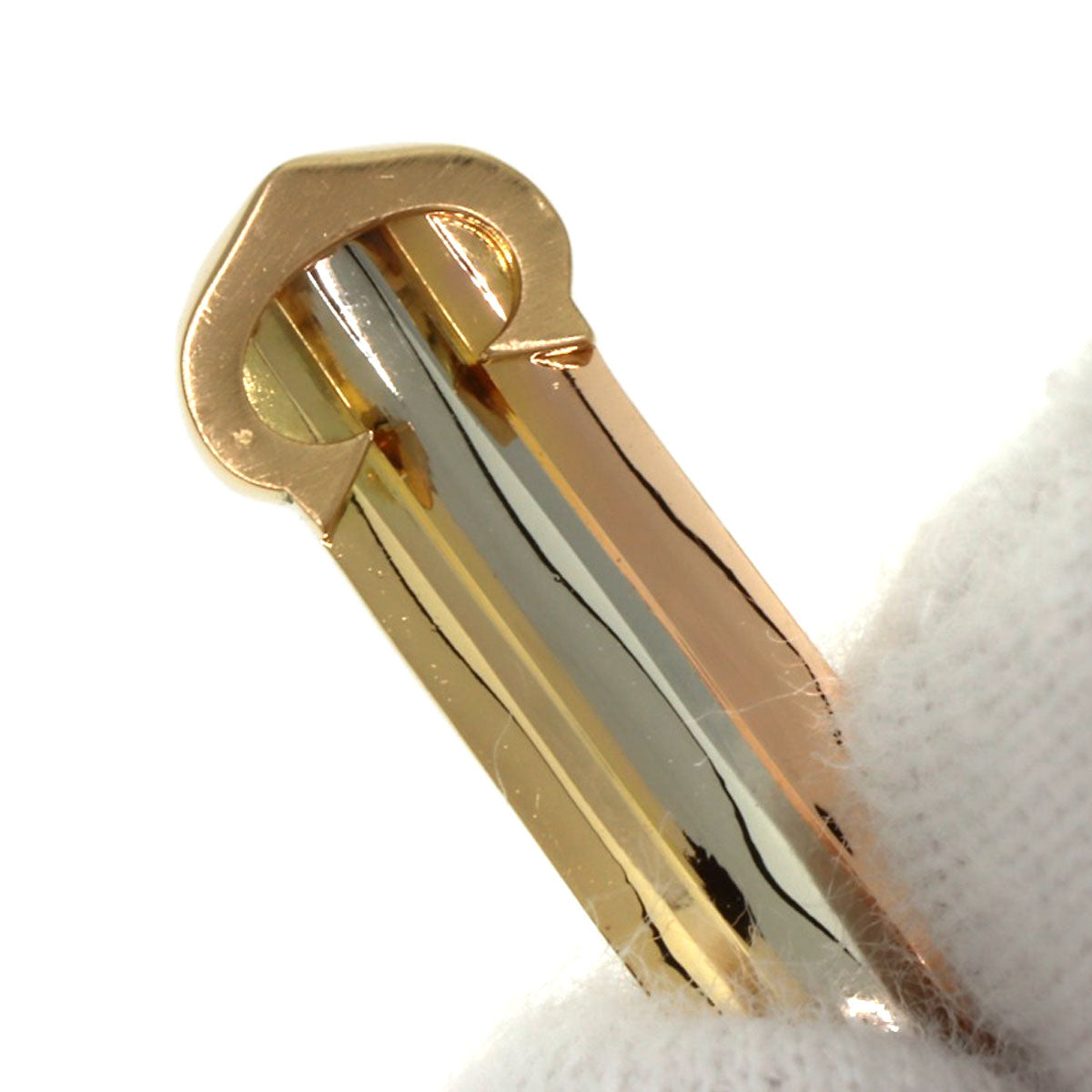 CARTIER 2C Earring K18 Yellow Gold K18 White GoldLadies [Used]