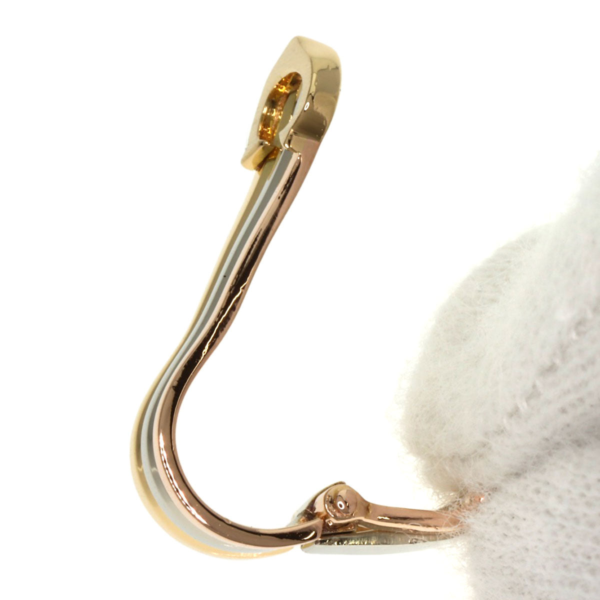 CARTIER 2C Earring K18 Yellow Gold K18 White GoldLadies [Used]