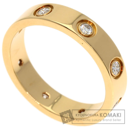 CARTIER Mini love ring full diamond #48 Ring K18 Yellow Gold Ladies [Used]