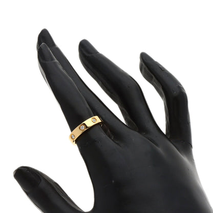 CARTIER Mini love ring full diamond #48 Ring K18 Yellow Gold Ladies [Used]