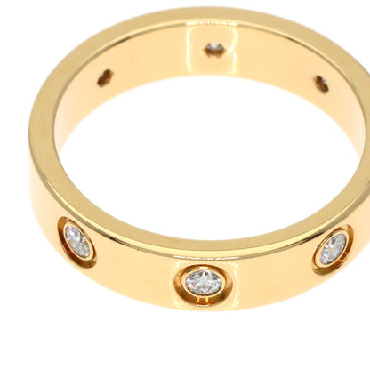 CARTIER Mini love ring full diamond #48 Ring K18 Yellow Gold Ladies [Used]