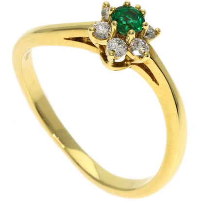 TIFFANY&Co. Buttercup Emerald Diamond Ring K18 Yellow Gold Ladies [Used]