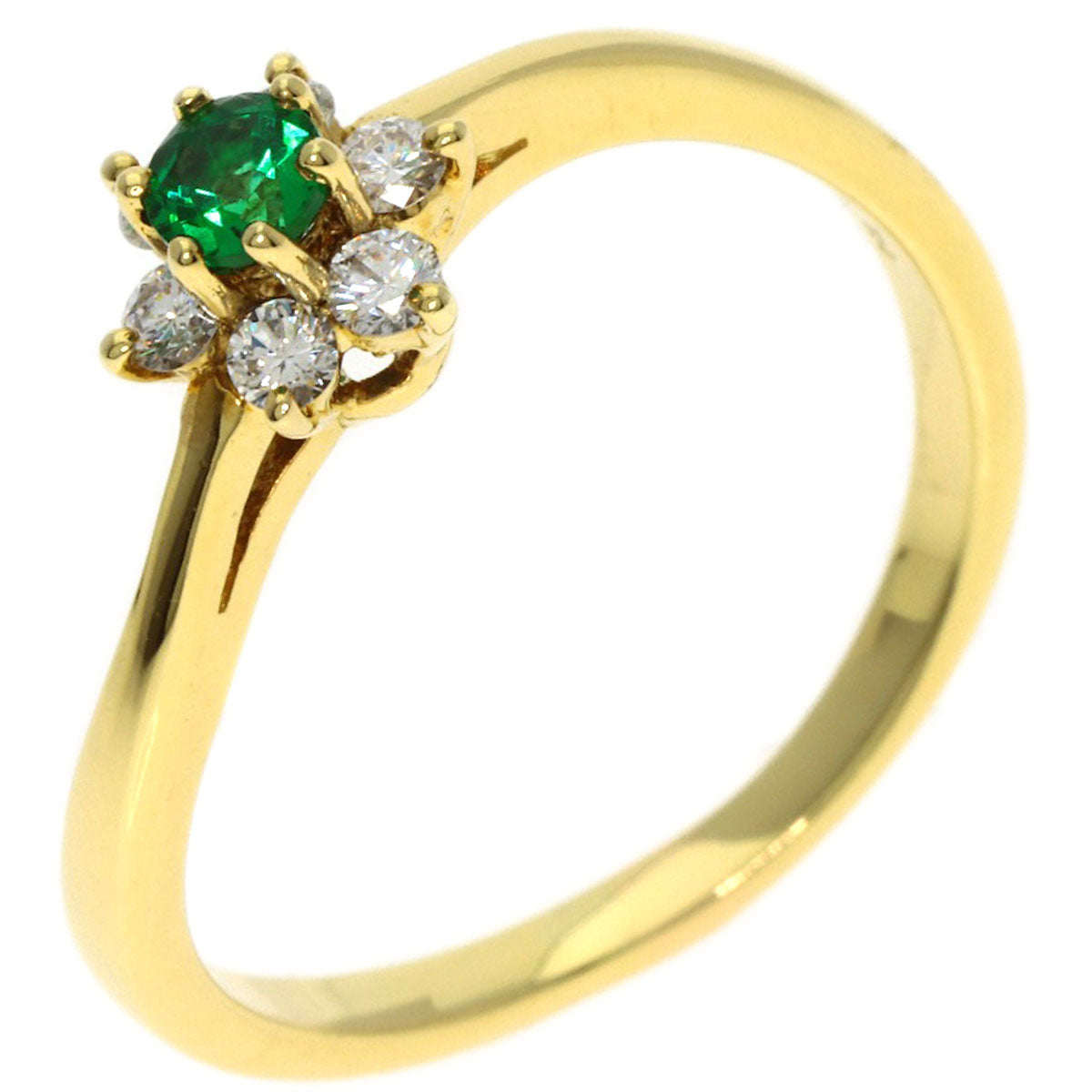 TIFFANY&Co. Buttercup Emerald Diamond Ring K18 Yellow Gold Ladies [Used]