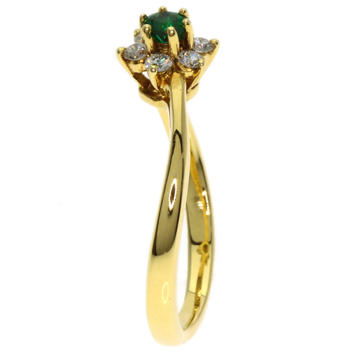 TIFFANY&Co. Buttercup Emerald Diamond Ring K18 Yellow Gold Ladies [Used]