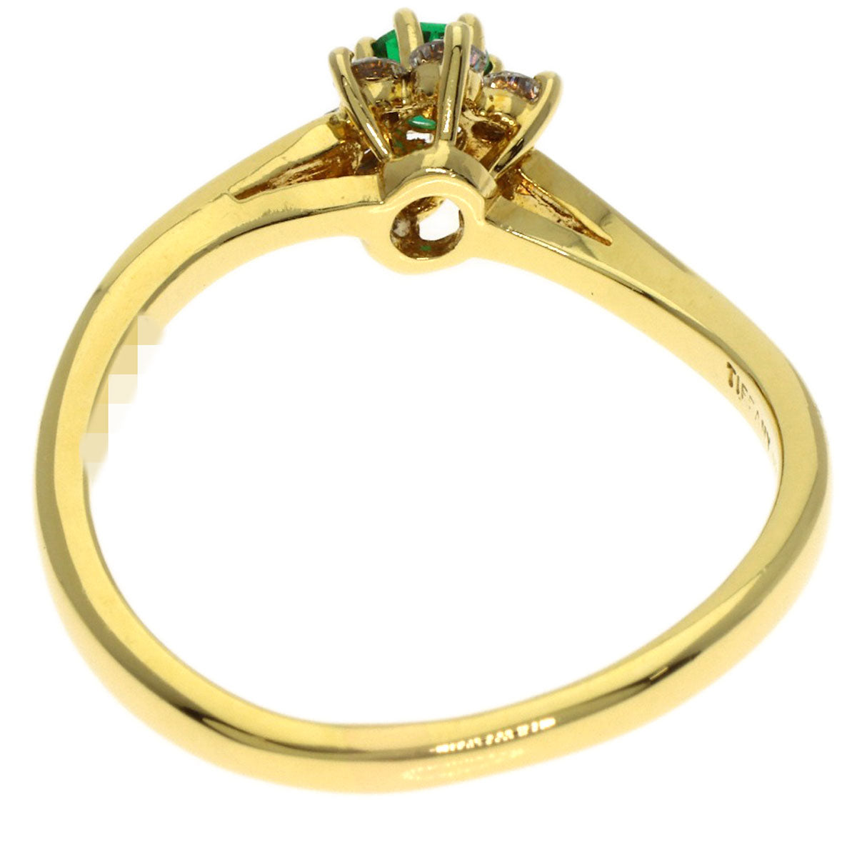 TIFFANY&Co. Buttercup Emerald Diamond Ring K18 Yellow Gold Ladies [Used]