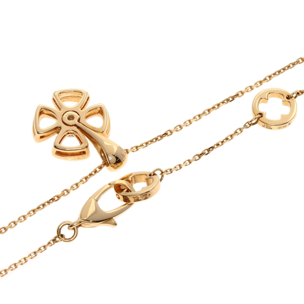 BVLGARI Fiorever Diamond Necklace K18 Pink Gold Ladies [Used]