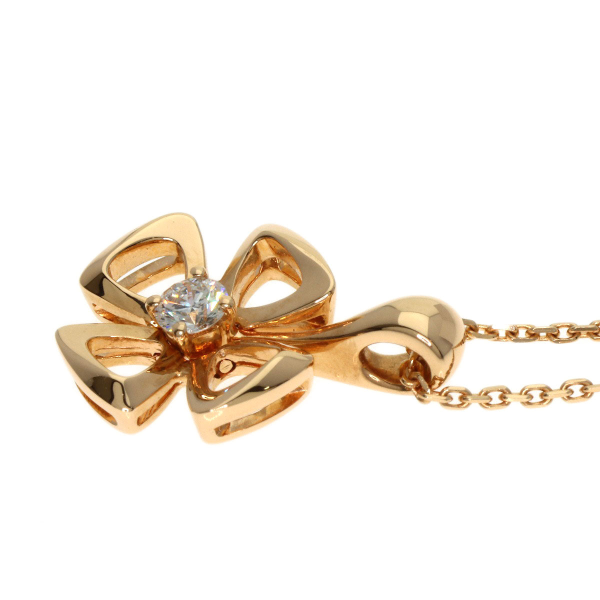 BVLGARI Fiorever Diamond Necklace K18 Pink Gold Ladies [Used]
