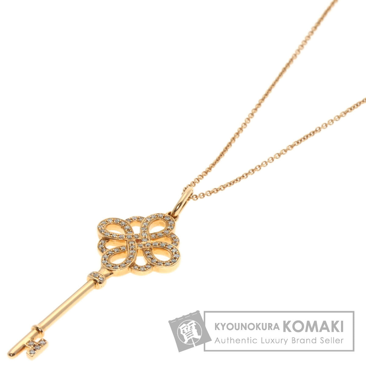 TIFFANY&Co. Notkey Diamond Necklace K18 Pink Gold Ladies [Used]