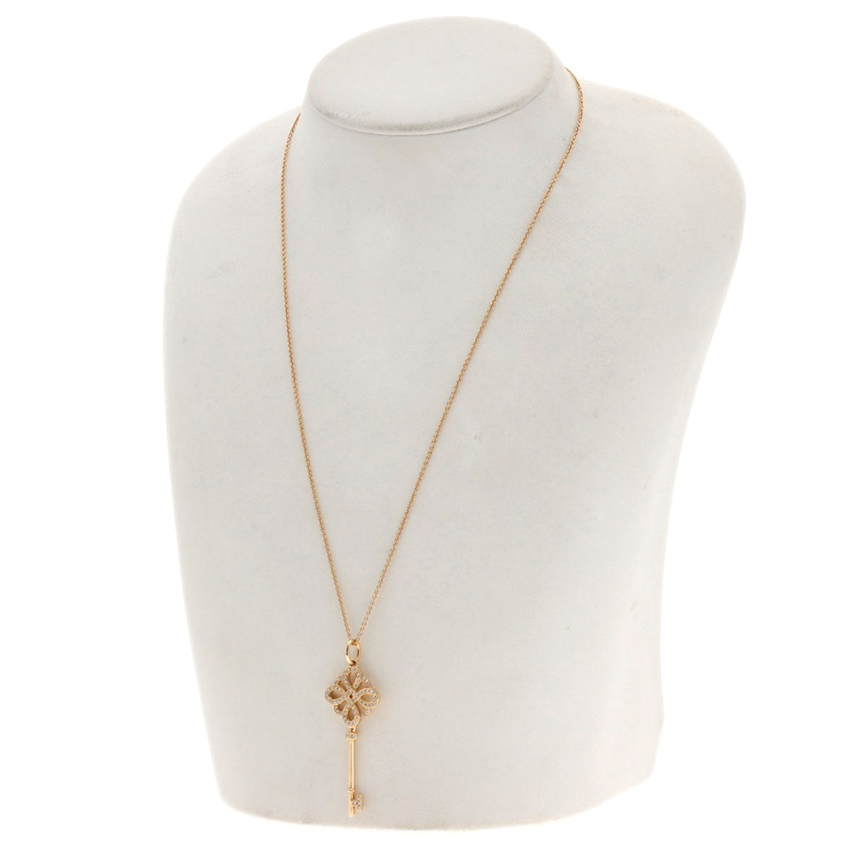 TIFFANY&Co. Notkey Diamond Necklace K18 Pink Gold Ladies [Used]