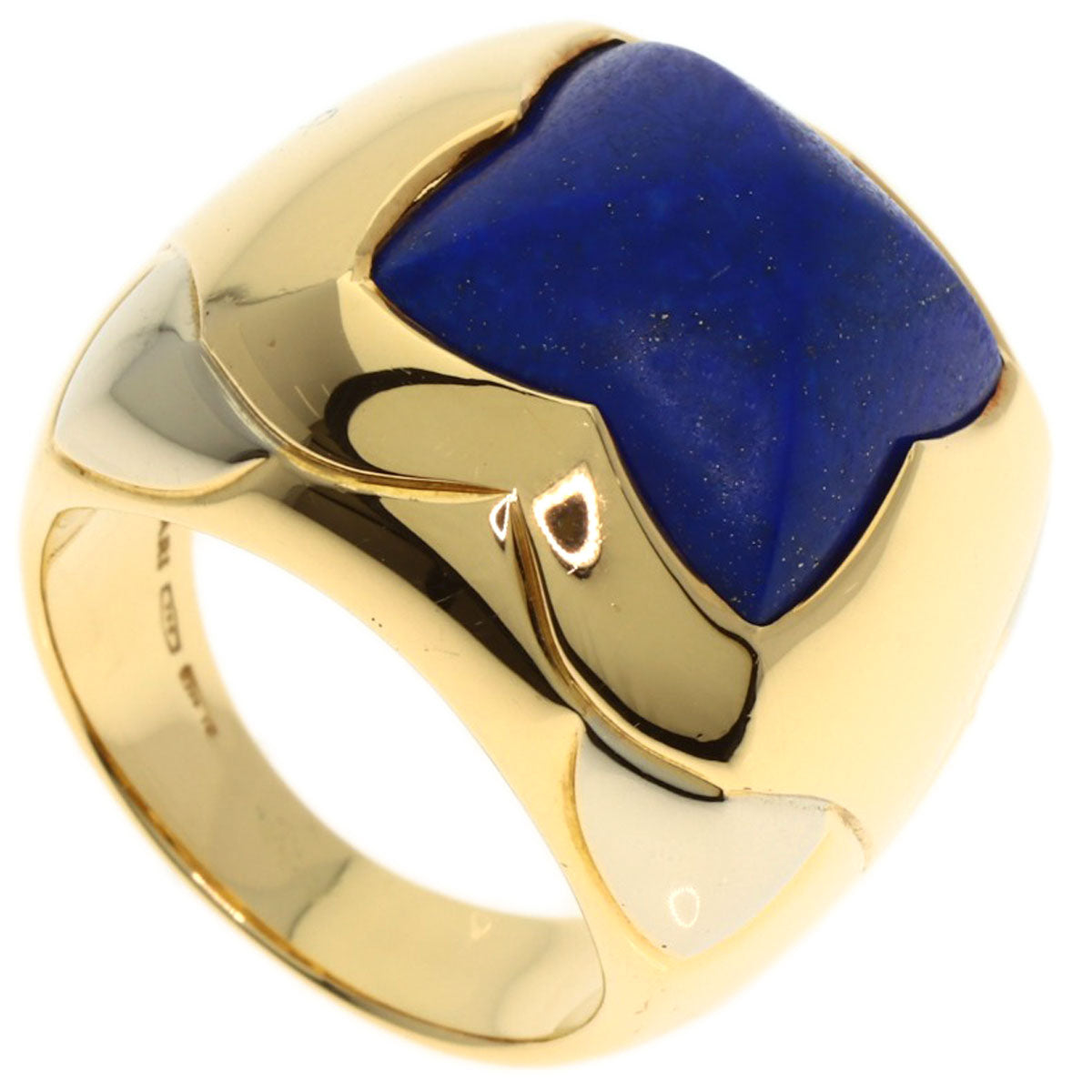 BVLGARI Piramide Lapis Lazuli & Azure stone Ring K18 Yellow Gold K18 White GoldLadies [Used]
