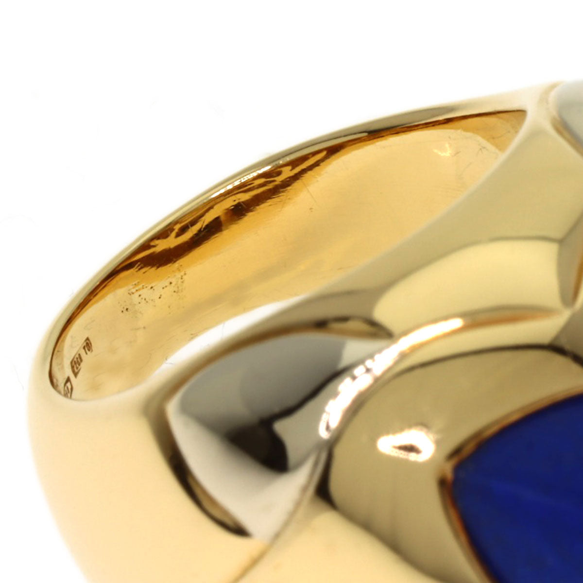 BVLGARI Piramide Lapis Lazuli & Azure stone Ring K18 Yellow Gold K18 White GoldLadies [Used]
