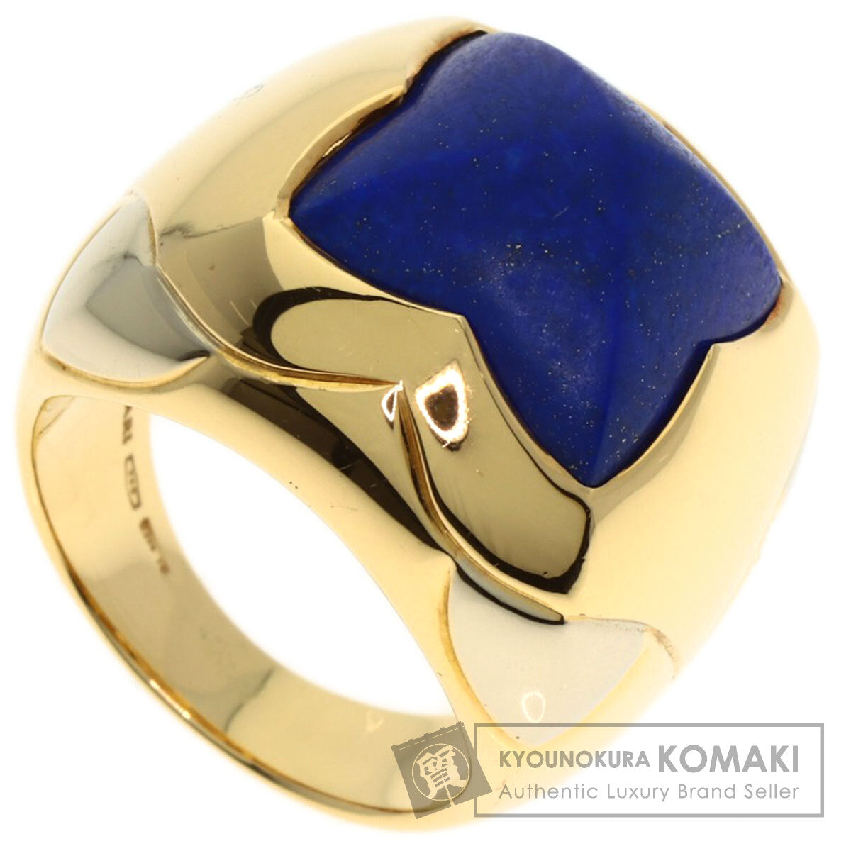 BVLGARI Piramide Lapis Lazuli & Azure stone Ring K18 Yellow Gold K18 White GoldLadies [Used]
