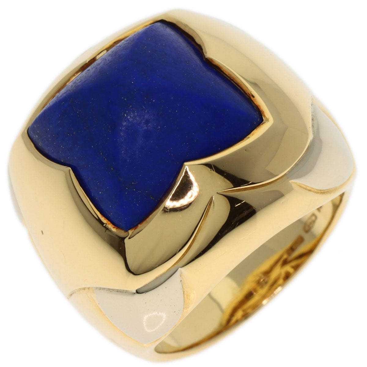 BVLGARI Piramide Lapis Lazuli & Azure stone Ring K18 Yellow Gold K18 White GoldLadies [Used]
