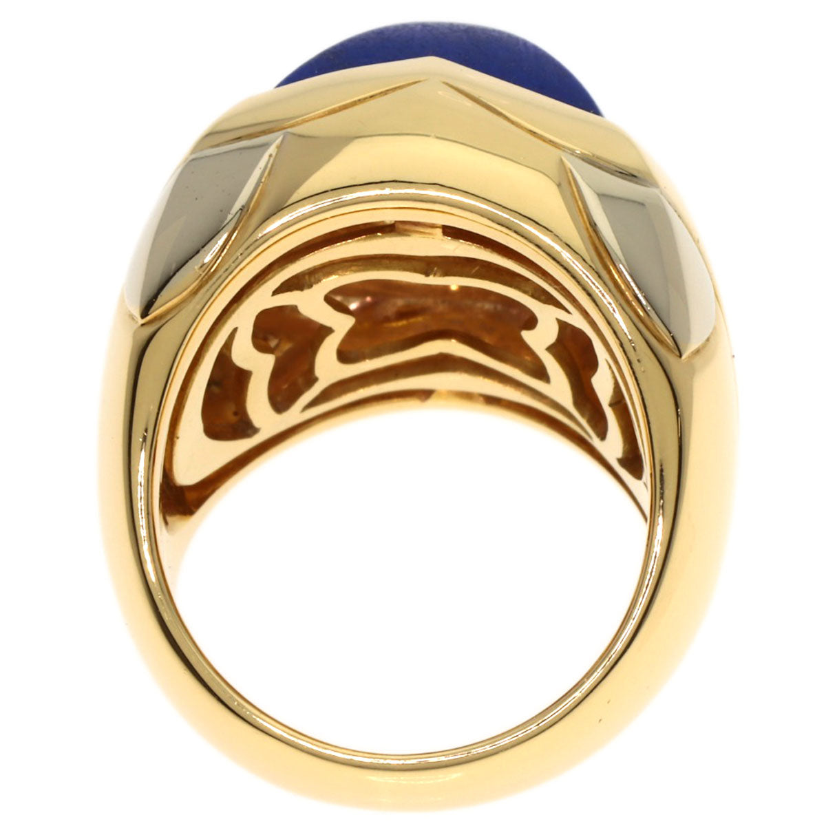 BVLGARI Piramide Lapis Lazuli & Azure stone Ring K18 Yellow Gold K18 White GoldLadies [Used]