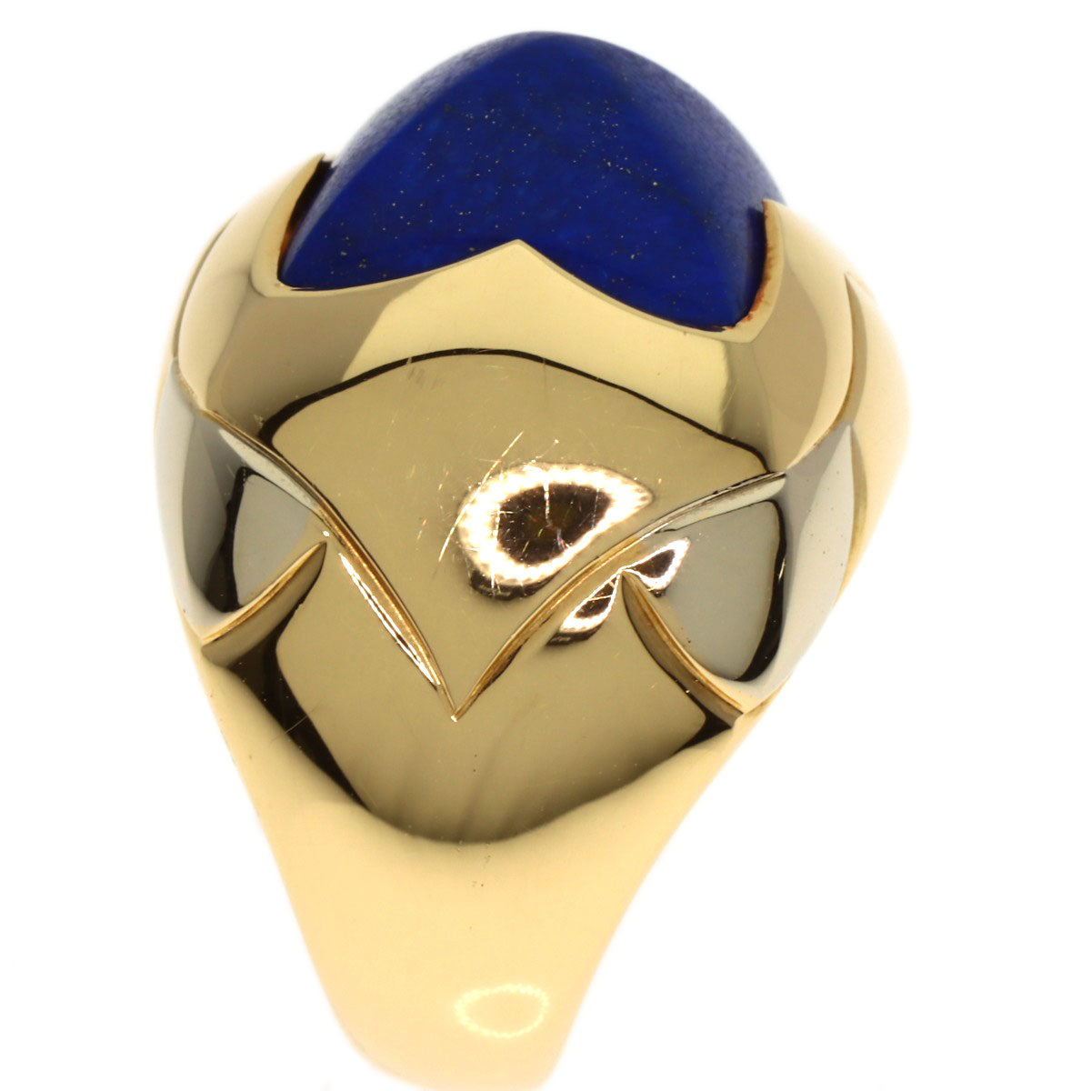 BVLGARI Piramide Lapis Lazuli & Azure stone Ring K18 Yellow Gold K18 White GoldLadies [Used]