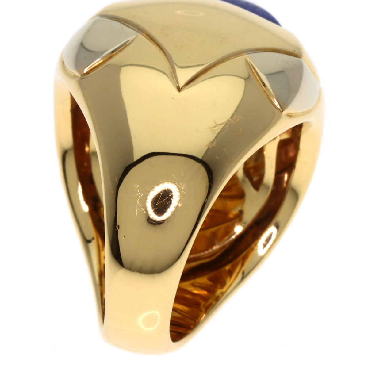 BVLGARI Piramide Lapis Lazuli & Azure stone Ring K18 Yellow Gold K18 White GoldLadies [Used]